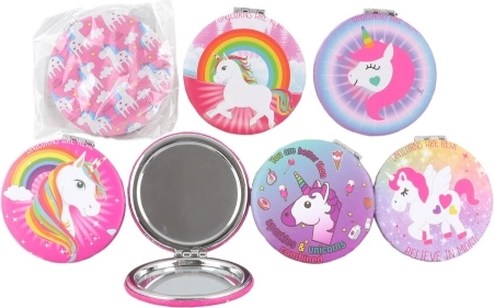 Vreckové zrkadielko jednorožec 7 × 7 cm