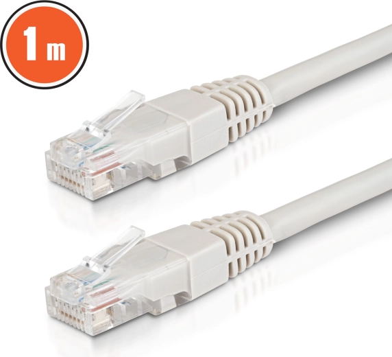 Sieťový patch kábel UTP CAT6 CCA 1 m sivý