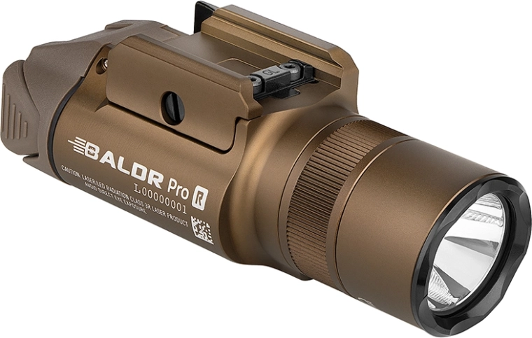 Taktické svetlo na pištoľ OLIGHT BALDR Pro R Desert Tan so zeleným laserom