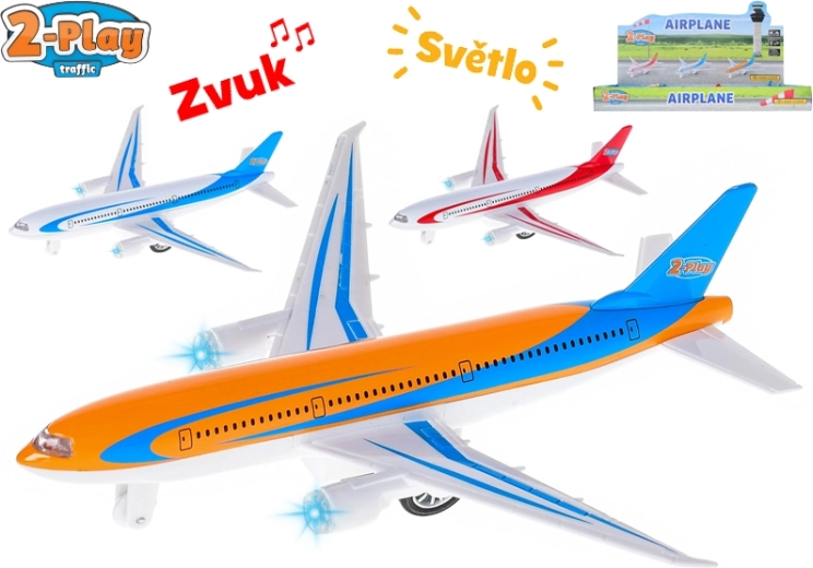 Kovové dopravné lietadlo 2-Play 18,5 cm so svetlom a zvukom