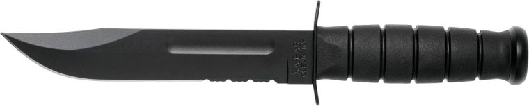 Kabar Full Size Black – taktický bojový nôž 18 cm s koženým puzdrom