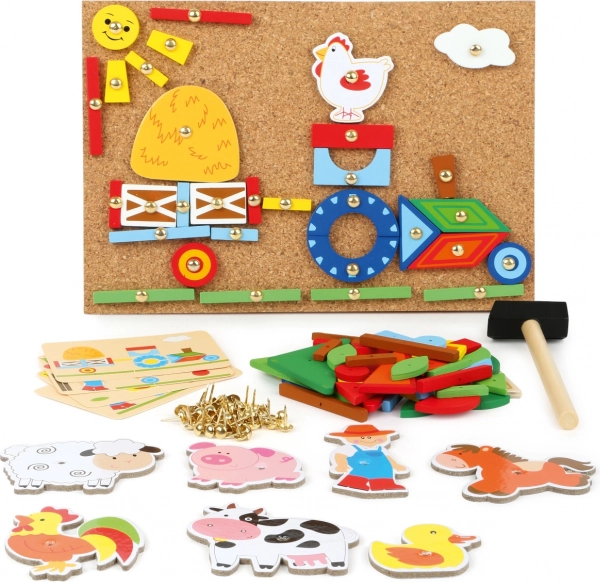 Pribíjačka Na farme – kreatívna korková mozaika pre deti