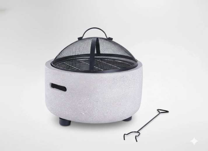 Záhradné ohnisko s poklopom a kutáčom 43 × 43 × 38,5 cm