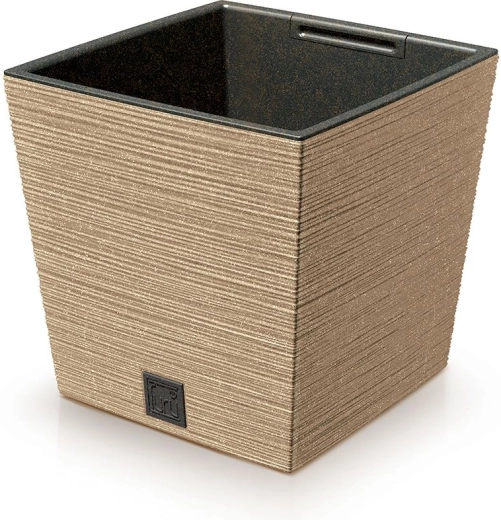 Kvetináč Furu Square Low Eco Wood s vložkou 29,5 cm – naturo