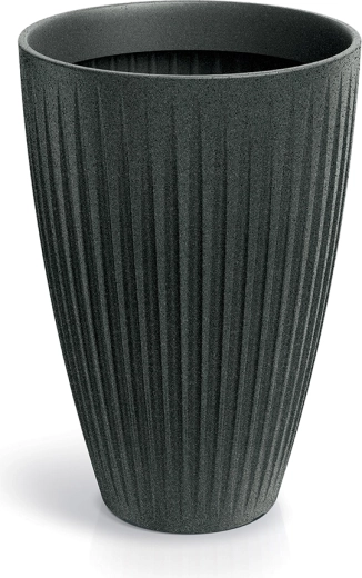 Kvetináč Latia Round High 40 cm – čierny granit