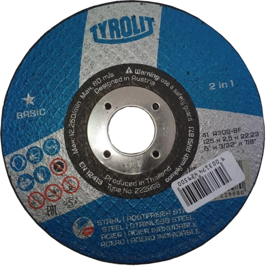 Rezný kotúč na oceľ 125 × 2,5 × 22,2 mm