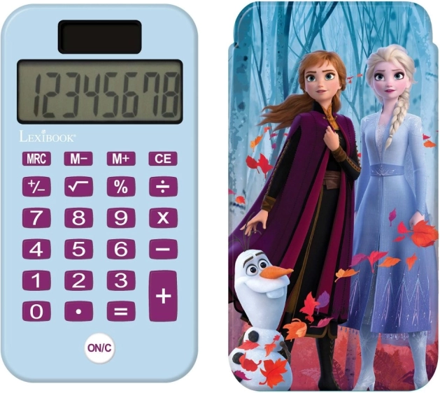 Lexibook vrecková kalkulačka Frozen – detská kalkulačka s posuvným krytom