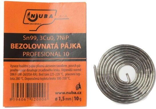 Trubičková cínová spájka 1,5 mm, 10 g s aktívnym tavidlom