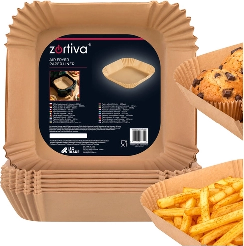 Zortiva papierové vložky do teplovzdušnej fritézy 23 × 23 cm, 100 ks