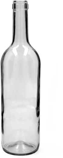 Sklenená fľaša na víno 0,75 l Bordeaux, číra