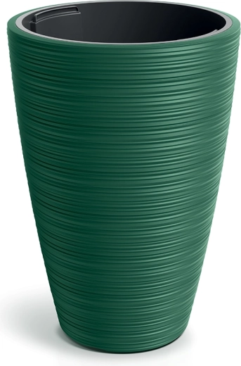 Plastový kvetináč Venas Round s vložkou, tmavozelený, 30 cm