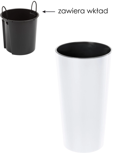 Kvetináč Lilia 14 cm s vložkou – biely