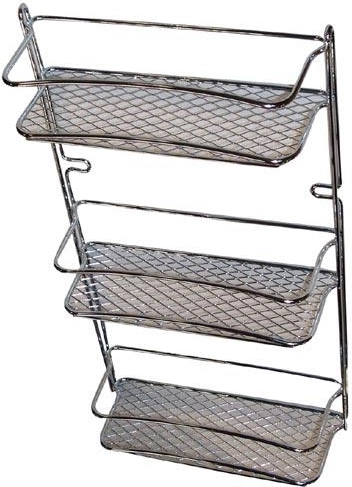 Kúpeľňová polička STAR, 3 poschodia, chróm, 23 × 10 × 46 cm