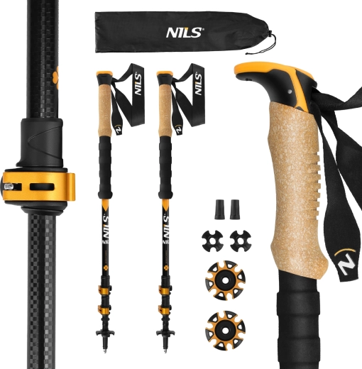 Trekingové palice NILS TK8605 z hliníka 7075 s korkovou rukoväťou