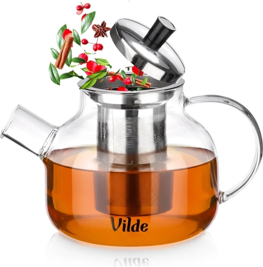 Sklenená kanvica s nerezovým infuzérom 850 ml žiaruvzdorná