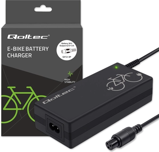 Nabíjačka pre elektrobicykel 36 V (42 V, 2 A) s konektorom GX12-3Pin + napájací kábel