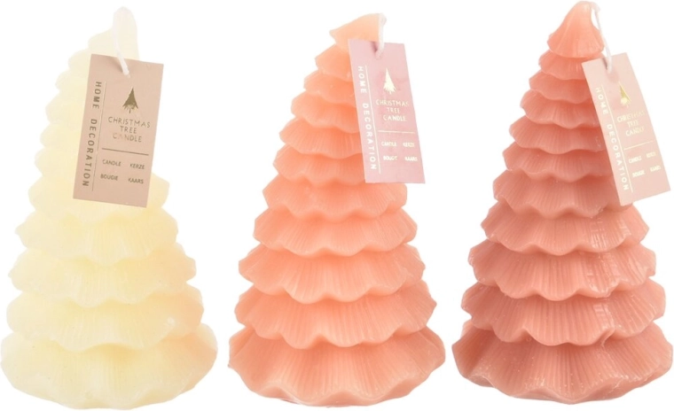 Dekoratívna sviečka v tvare vianočného stromčeka 18 cm (3 varianty)