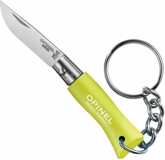 Opinel N°02 prívesok na kľúče – vreckový nôž 3,5 cm, svetlozelený, bukové drevo
