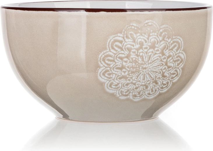 Keramická miska SHAPE 14,3 cm – krémová s čipkovaným dekorom