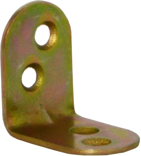Montážny uholník s prolisom 25 × 18 × 1,5 mm, žltý pozink, balenie 15 ks