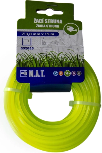 Nylonová vyžínacia struna 3,0 mm štvorcová, 15 m, zelená