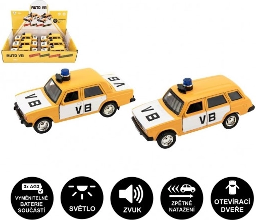 Policajné auto VB Lada na spätné natiahnutie so svetlom a zvukom