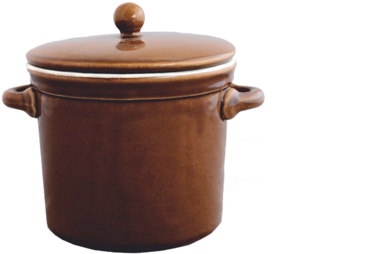 Keramický hrniec s vekom 1 l hnedý