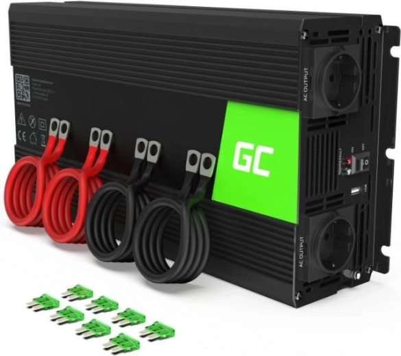 Menič napätia Green Cell Inverter 12V / 230V 2000W/4000W (čistá sínusovka)