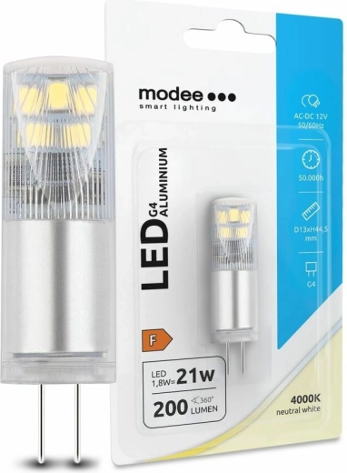 LED žiarovka G4 MODEE LIGHTING Aluminium 12 V 1,8 W 4000 K 200 lm