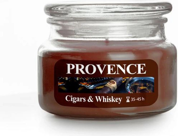 Vonná sviečka v skle Provence cigars & whiskey 45 hodín