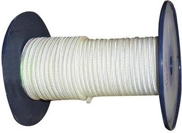 Pletené polyamidové lano s jadrom 6 mm, biele, 100 m