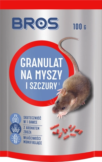 Bros granule proti myšiam a potkanom 100 g