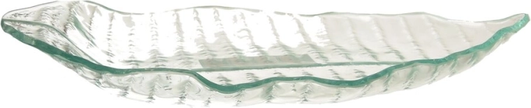 Sklenený servírovací tác v tvare listu 27 × 16 cm