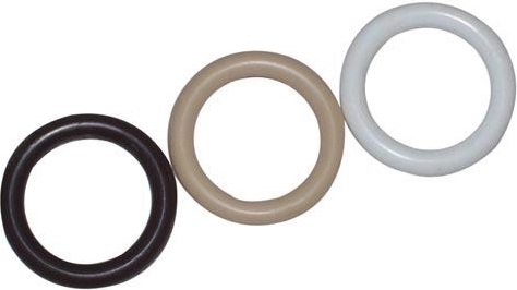 Plastové krúžky na záclonové tyče, biele, sada 10 ks