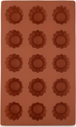 Silikónová forma na sušienky a pralinky kvet, hnedá 28 × 17 × 2,8 cm
