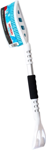 Škrabka na ľad so zmetáčikom SHERON biela/modrá