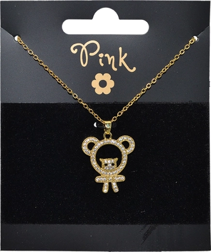 Pozlátená retiazka s príveskom medvedík s kryštálmi