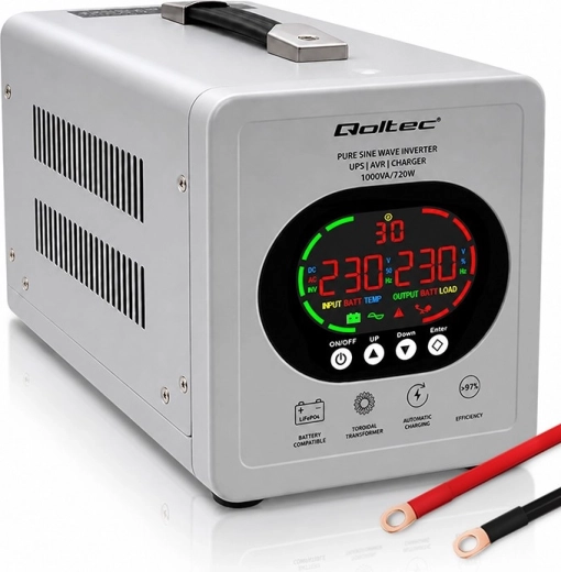 Qoltec záložný zdroj UPS s čistou sínusoidou 1000 VA / 720 W