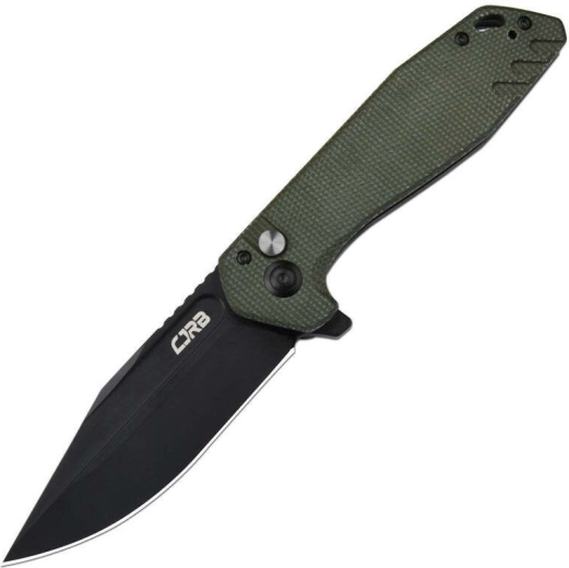 Vreckový nôž CJRB Riff Green, 8,8 cm, čierna PVD čepeľ, zelená Micarta