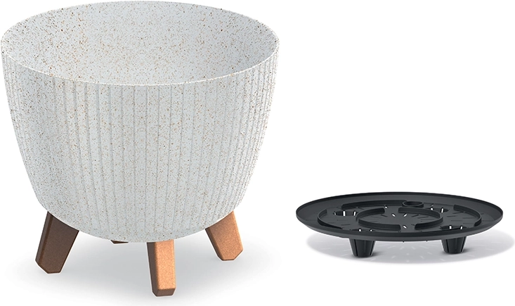 Kvetináč Lamia Eco Wood 23,2 cm biely