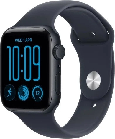 Apple Watch SE 3 GPS 40 mm s hliníkovým puzdrom vo farbe polnoci a tmavomodrým športovým remienkom M/L