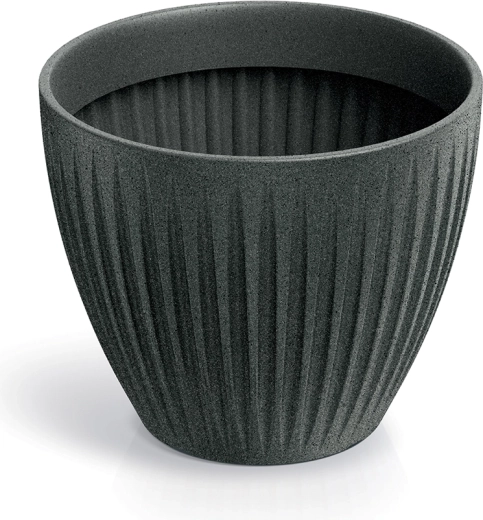 Kvetináč Latia Round 30 cm – čierny granit