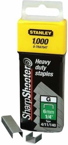 Spony 6 mm z galvanizovanej ocele STANLEY, 1000 ks