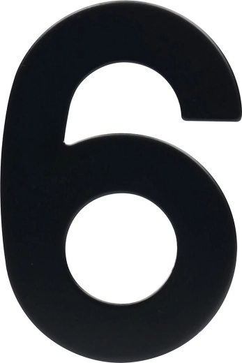 Domové číslo 6, 95 mm, nerez, čierna matná