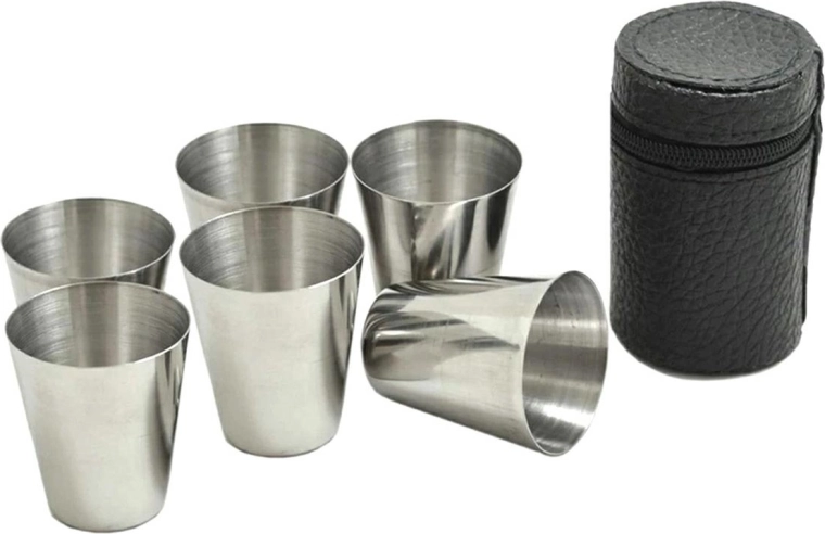 Turistické Poháriky Nerez Oceľ 6 ks