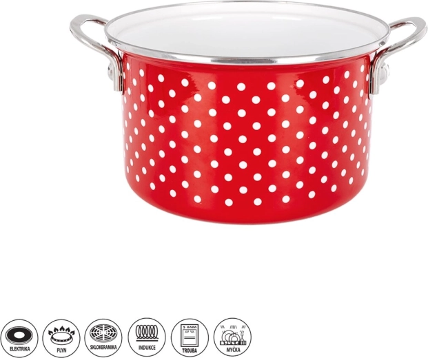 Smaltovaný hrniec TEČKA Lem 3 l