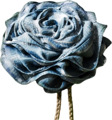 Myčka, špongia do kúpeľa v tvare ruže - tmavomodrá