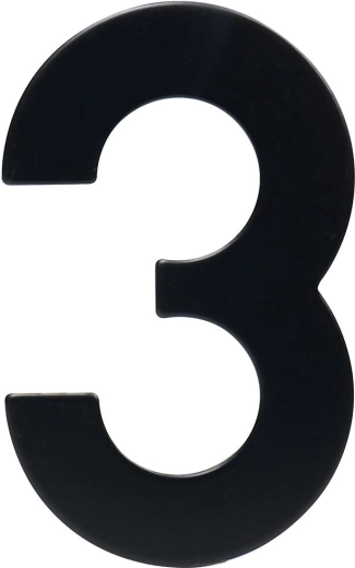 Domové číslo 3, 95 mm, nerez, čierna matná