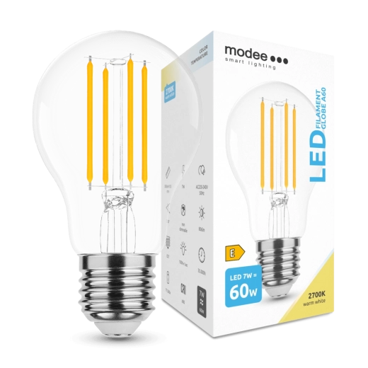 Modee LED žiarovka Filament A60 7 W E27, 806 lm, teplá biela