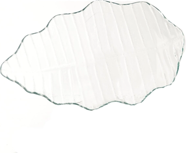 Sklenený servírovací podnos v tvare listu 36 × 23 × 4 cm